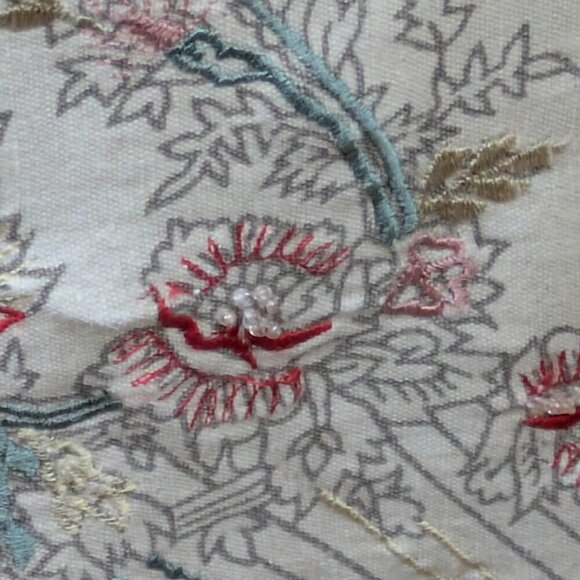 Keren Hart 2 Pc Midi Dress Linen Blend Womens Medium Ivory Cream Embroidery - Picture 5 of 15